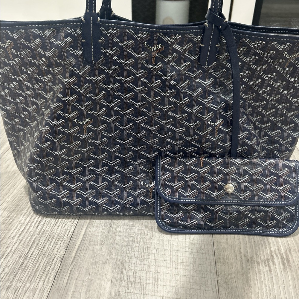 Goyard Blue Tote Bag and Wallet Set